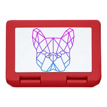 Geometrischer Bulldog Neon Gradient - Brotdose - Rot - Vorne