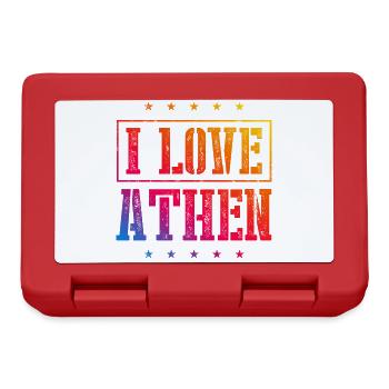 I Love Athen - Brotdose - Rot - Vorne
