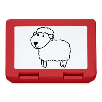 Sheep Comic Animal - Lunchbox - red - Front