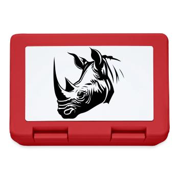 Rhino Animal Silhouette - Lunchbox - red - Front