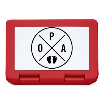 OPA Herz Baby Babyfüße Liebe Farbe anpassbar Opa - Brotdose - Rot - Vorne