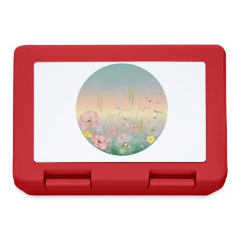 delicately blooming meadow in pastel colors in spring - Lunchbox - red - Front