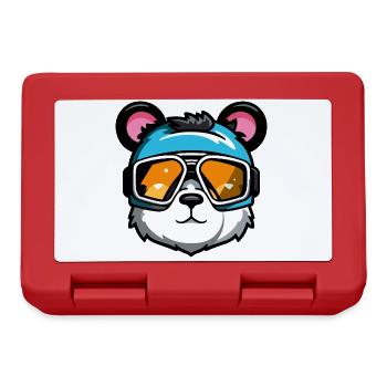 Ski Bär Snowboarder Comic - Brotdose - Rot - Vorne