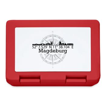 Skyline Magdeburg - Brotdose - Rot - Vorne