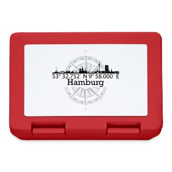 Skyline Hamburg - Brotdose - Rot - Vorne