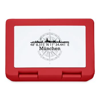 Skyline München - Brotdose - Rot - Vorne