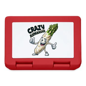Crazy Veggies: Asparagus Bodybuilder Pro Thumbs Up - Lunchbox - red - Front