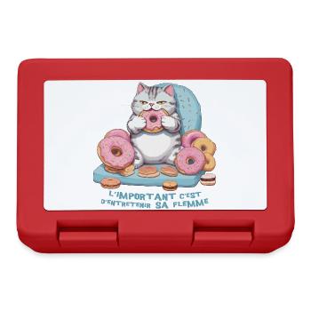 Foodie cat that eats donuts! humor - Lunchbox - red - Front