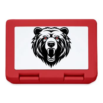 Bear Head - Lunchbox - red - Front