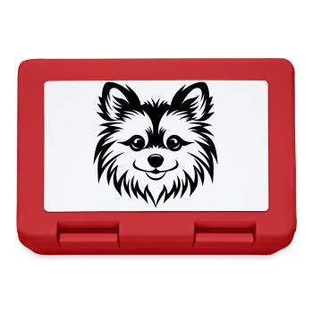 Zwergspitz Pomeranian Hund Kopf - Brotdose - Rot - Vorne