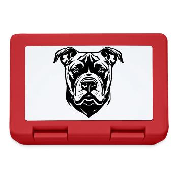 Staffordshire Bull Terrier Dog Head - Lunchbox - red - Front
