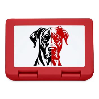 Great Dane Dog Head - Lunchbox - red - Front