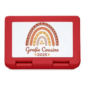 Boho Regenbogen - Große Cousine 2025 - Brotdose - Rot - Vorne