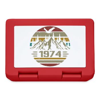 Jahrgang 1974 Original Retro 1974 Jubiläumsgeschenk - Brotdose - Rot - Vorne