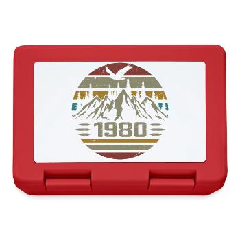Born in 1980 Original Retro 1980's Birthday Gift - Lunchbox - red - Front
