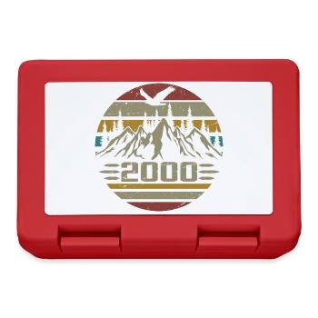 Geboren im Jahr 2000 Original Retro 2000 Geburtstagsgeschenk - Brotdose - Rot - Vorne