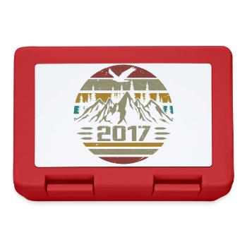 Geboren im Jahr 2017 Original Retro 2017 Geburtstagsgeschenk - Brotdose - Rot - Vorne