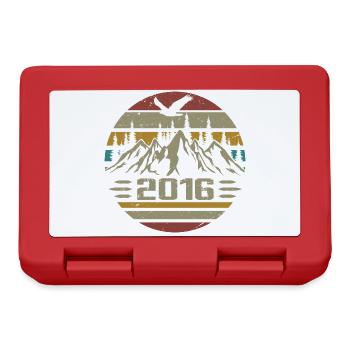 Geboren im Jahr 2016 Original Retro 2016 Geburtstagsgeschenk - Brotdose - Rot - Vorne