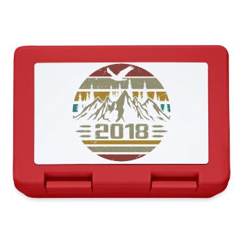 Geboren im Jahr 2018 Original Retro 2018 Geburtstagsgeschenk - Brotdose - Rot - Vorne
