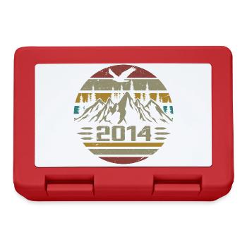Geboren im Jahr 2014 Original Retro 2014 Geburtstagsgeschenk - Brotdose - Rot - Vorne