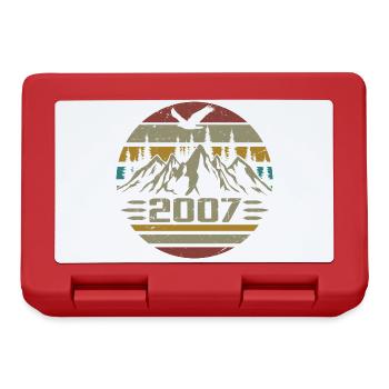 Né en 2007 Original Retro 2007 Cadeau Anniversaire - Boîte à goûter - rouge - Devant