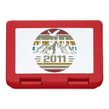 Geboren im Jahr 2011 Original Retro 2011 Geburtstagsgeschenk - Brotdose - Rot - Vorne