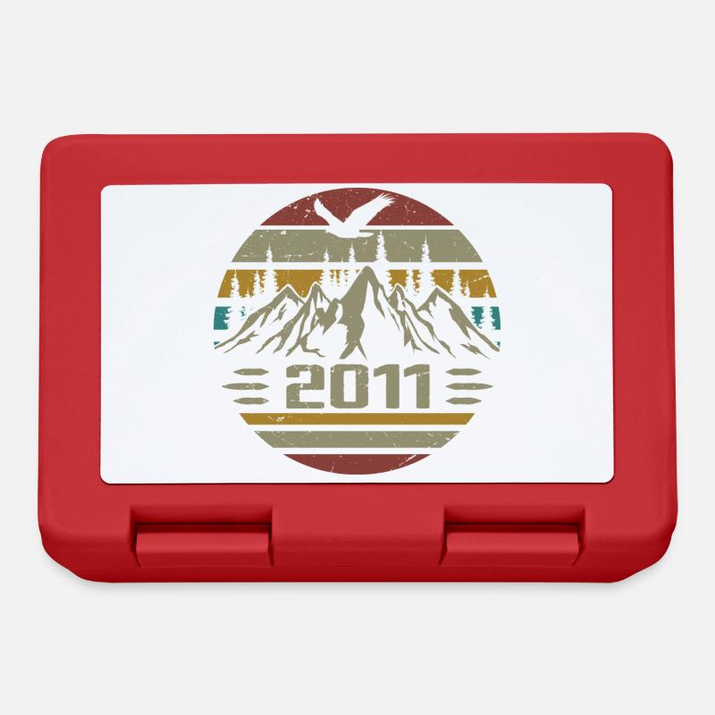 Geboren im Jahr 2011 Original Retro 2011 Geburtstagsgeschenk - Brotdose - Rot