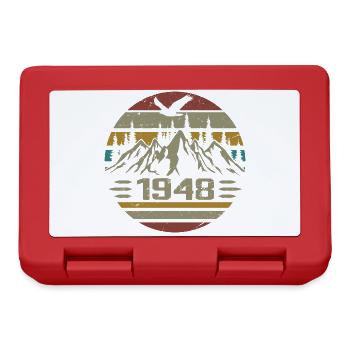 Geboren 1948 Original Retro 1948 Geburtstagsgeschenk - Brotdose - Rot - Vorne