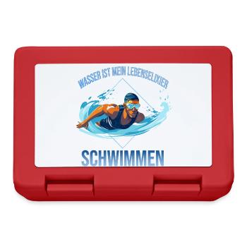 Wasser ist mein Lebenselixier - Schwimmen - Brotdose - Rot - Vorne