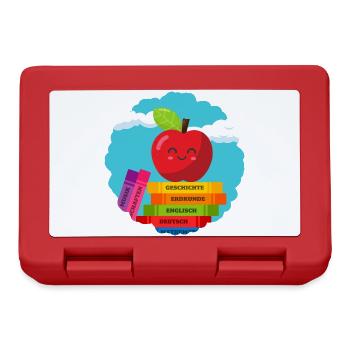 Buntes Schulanfang-Design für Kinder Einschulung - Brotdose - Rot - Vorne