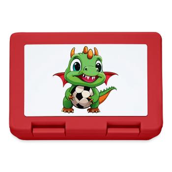 02 Baby Dragon with Soccer Child Picture Funny - Lunchbox - red - Front