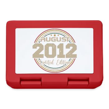 Millésime Né(e) Août 2012 Cadeau Anniversaire 2012 - Boîte à goûter - rouge - Devant