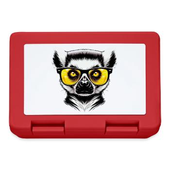 Lémurien avec lunettes de soleil - Boîte à goûter - rouge - Devant