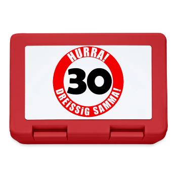 30. Geburtstag Hurra lustiger Spruch - Brotdose - Rot - Vorne