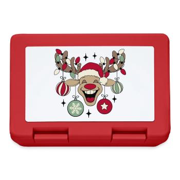 Rentier Rudolph Weihnachten Ugly Christmas Sweater - Brotdose - Rot - Vorne