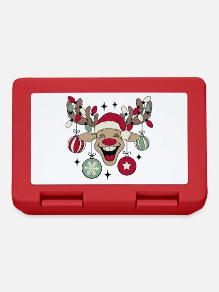 Rentier Rudolph Weihnachten Ugly Christmas Sweater - Brotdose - Rot
