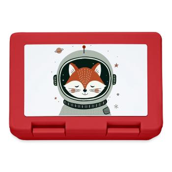 Träumender Astronauten-Fuchs im Weltall - Brotdose - Rot - Vorne