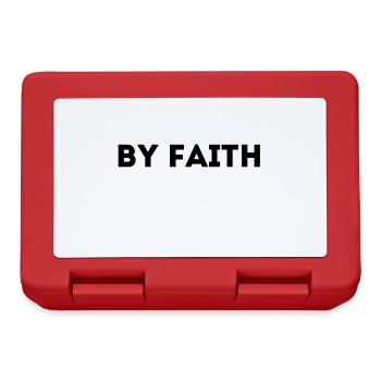 Walk by Faith: Christian Clothing - Lunchbox - red - Front