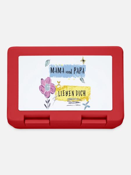 Mama und Papa lieben dich - Brotdose - Rot