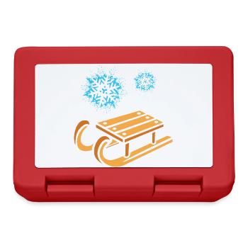 Traîneau avec des flocons de neige dessin animé - Boîte à goûter - rouge - Devant