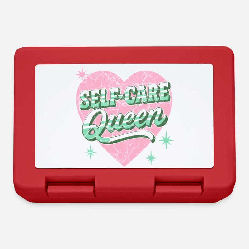 Mindfulness and Self-Care Pullover Hoodie for Women - Lunchbox - red