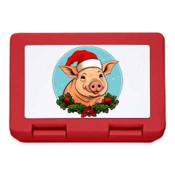 Cochons Noël - Boîte à goûter - rouge - Devant