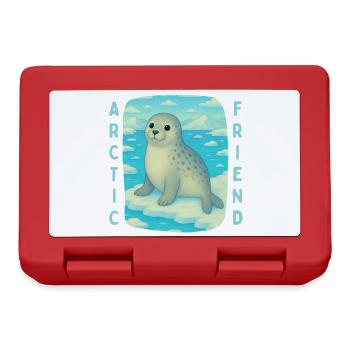 Cute Seal on the Cross - Lunchbox - red - Front