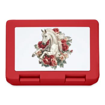Cheval aux roses - Boîte à goûter - rouge - Devant