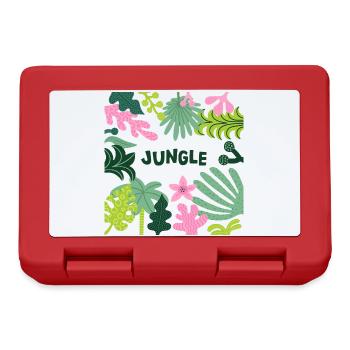 Jungle Tropical Leaves Pattern Nature Design - Brotdose - Rot - Vorne