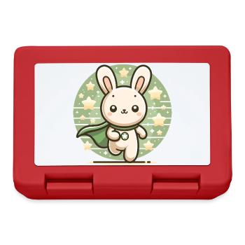 Super-héros Doux Lapin Lapin - Boîte à goûter - rouge - Devant