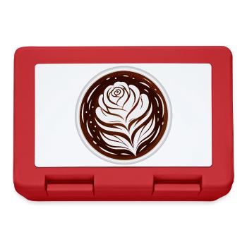 Latte Art Rose Cappuccino Design  - Brotdose - Rot - Vorne