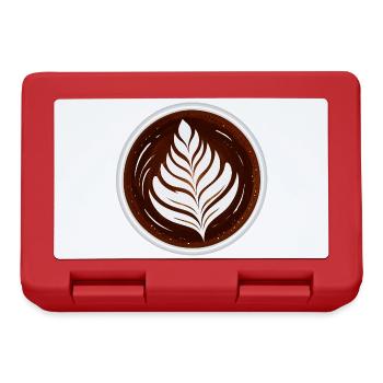 Latte Art Blatt Cappuccino Design - Brotdose - Rot - Vorne