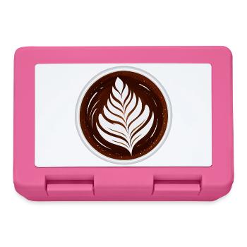 Latte Art Blatt Cappuccino Design - Brotdose - Pink - Vorne