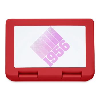 1956 Dots Retro Zahlendesign - Brotdose - Rot - Vorne